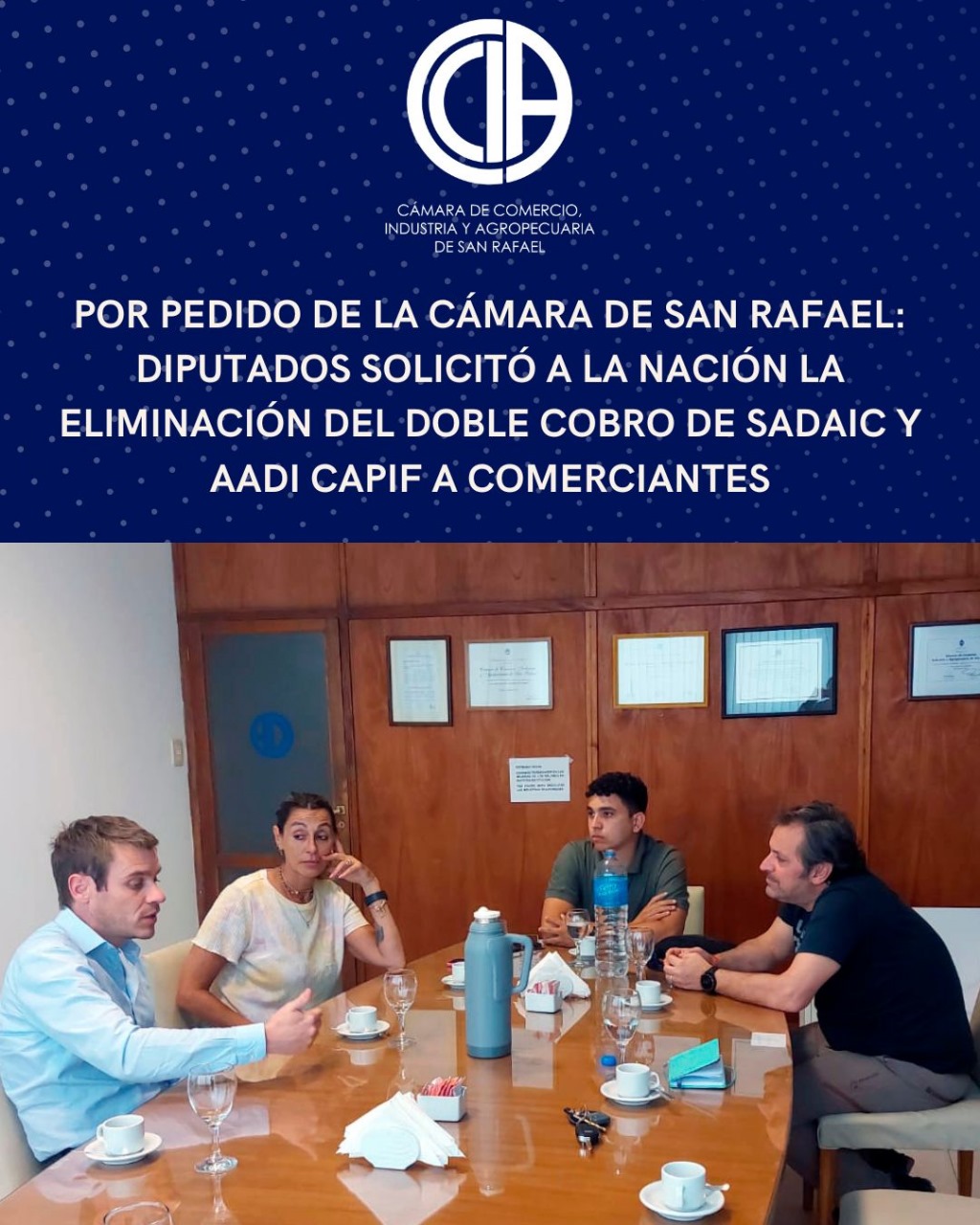 POR PEDIDO DE LA CÁMARA DE SAN RAFAEL: DIPUTADOS SOLICITÓ A LA NACIÓN LA ELIMINACIÓN DEL DOBLE COBRO DE SADAIC Y AADI CAPIF A COMERCIANTES