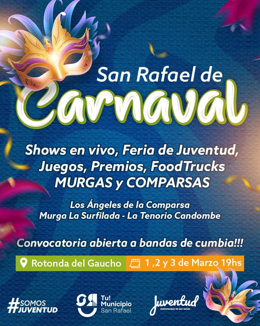 EL FESTEJO DE CARNAVAL Y LA FERIA JUVENTUD LE PONEN COLOR A LA ROTONDA DEL GAUCHO