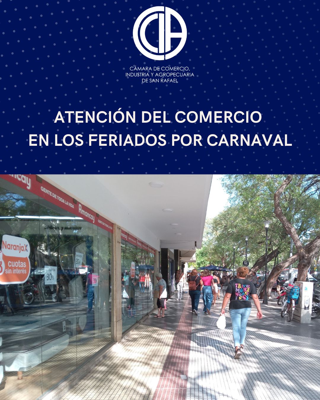 ATENCIÓN DEL COMERCIO EN LOS FERIADOS POR CARNAVAL